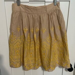 Tiny Anthropologie Skirt Womens L Dianna Agron Embroidered Sun Stitched Midi